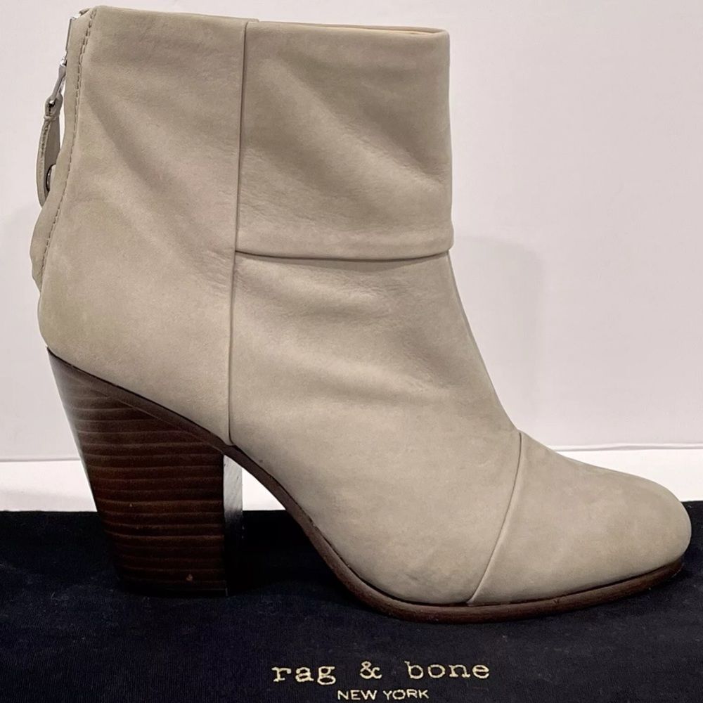 RAG & BONE Newbury Taupe Gray Suede Leather Ankle Boots 8.5